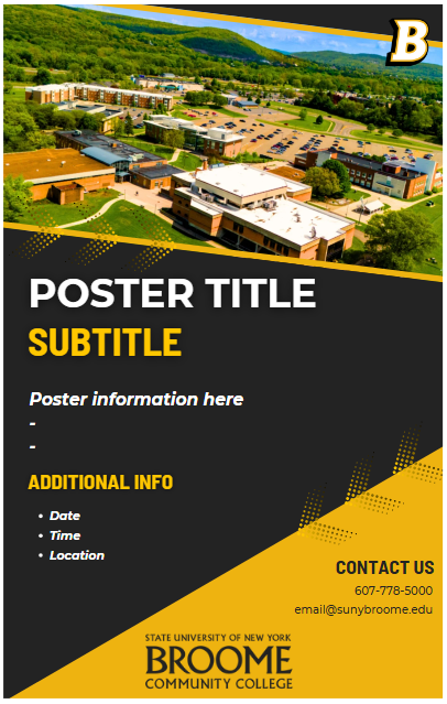 11x17 SUNY Broome poster with large image