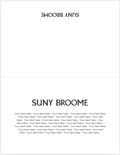 SUNY Broome table tent