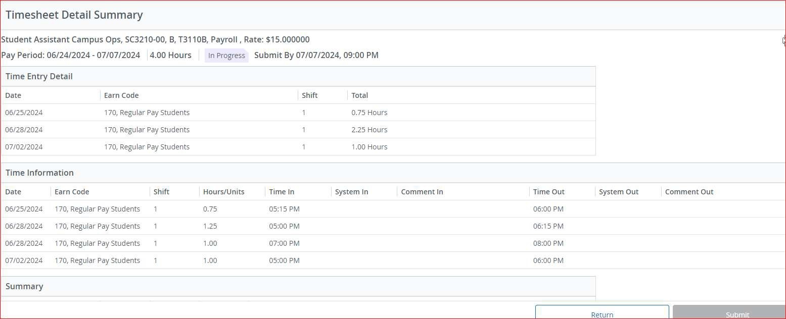 web time entry hourly timesheet submission directions select preview to see hours and check box certify your timesheet