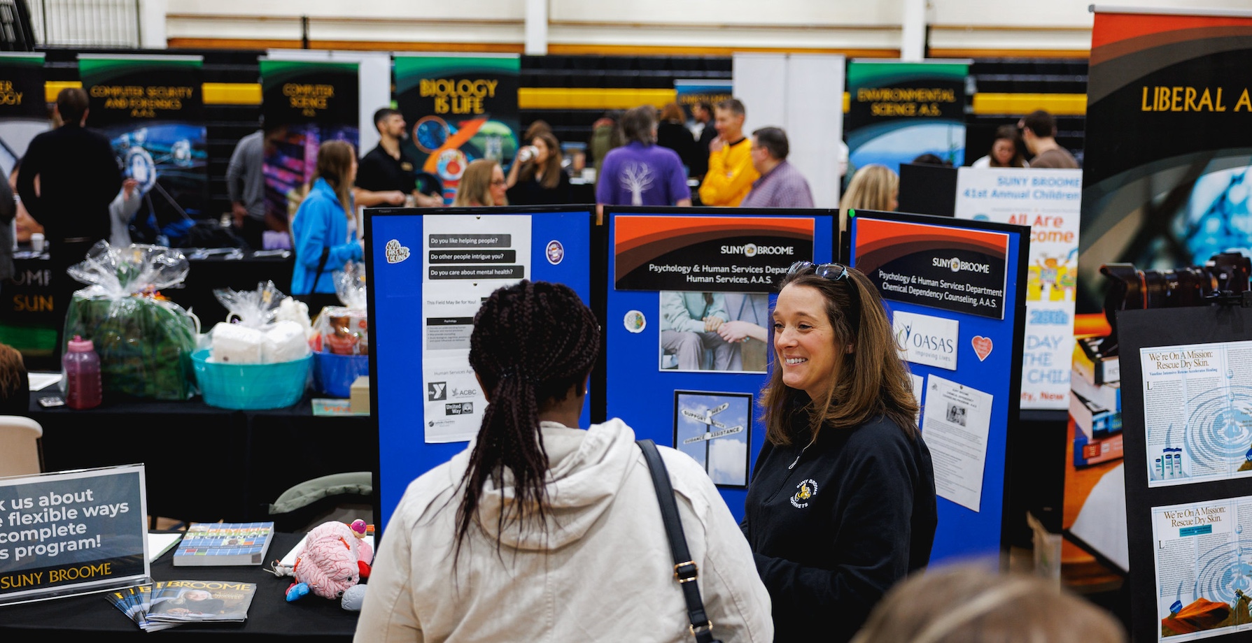 Our Programs students at suny broome open house browsing programs