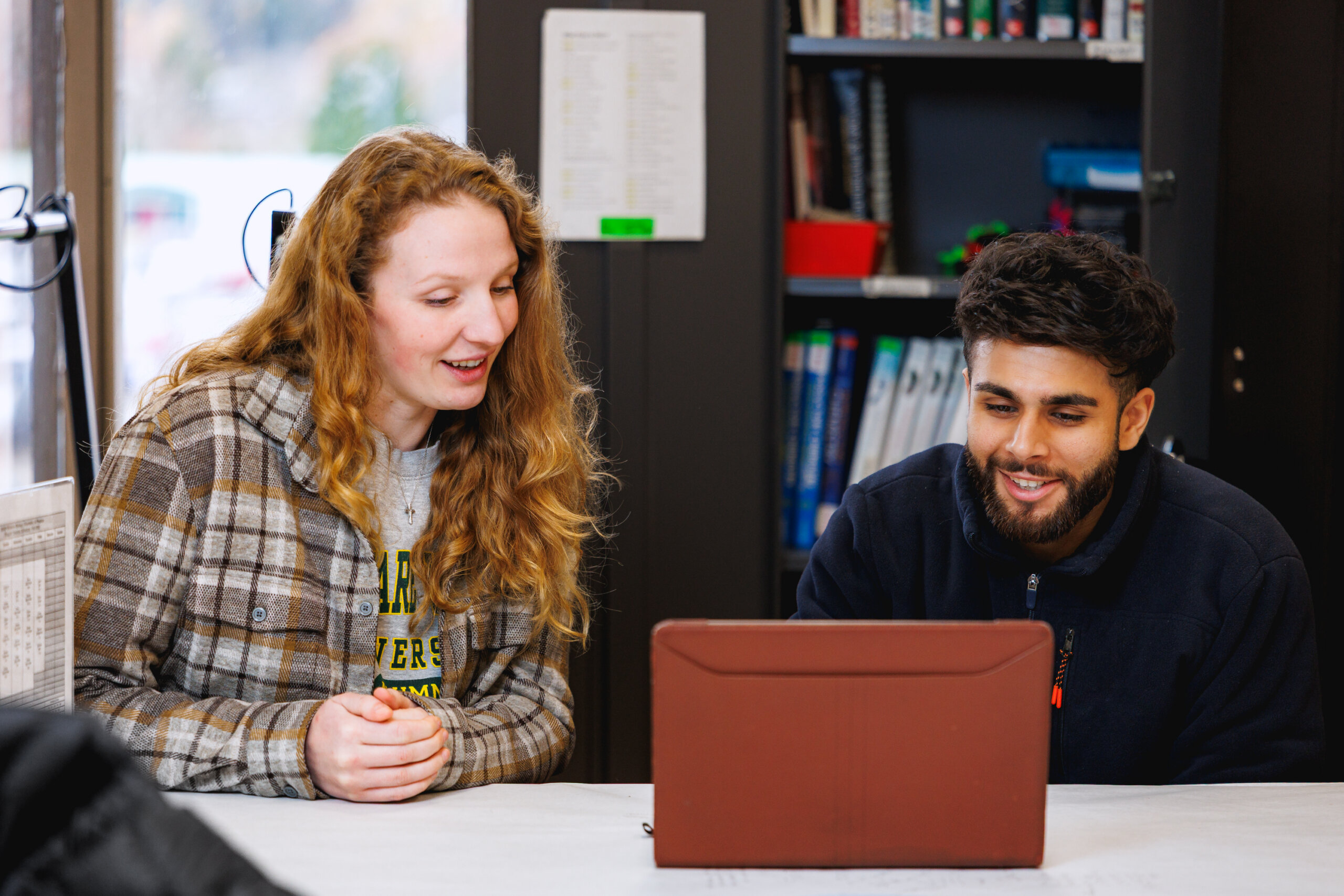 Tutor and student working together
