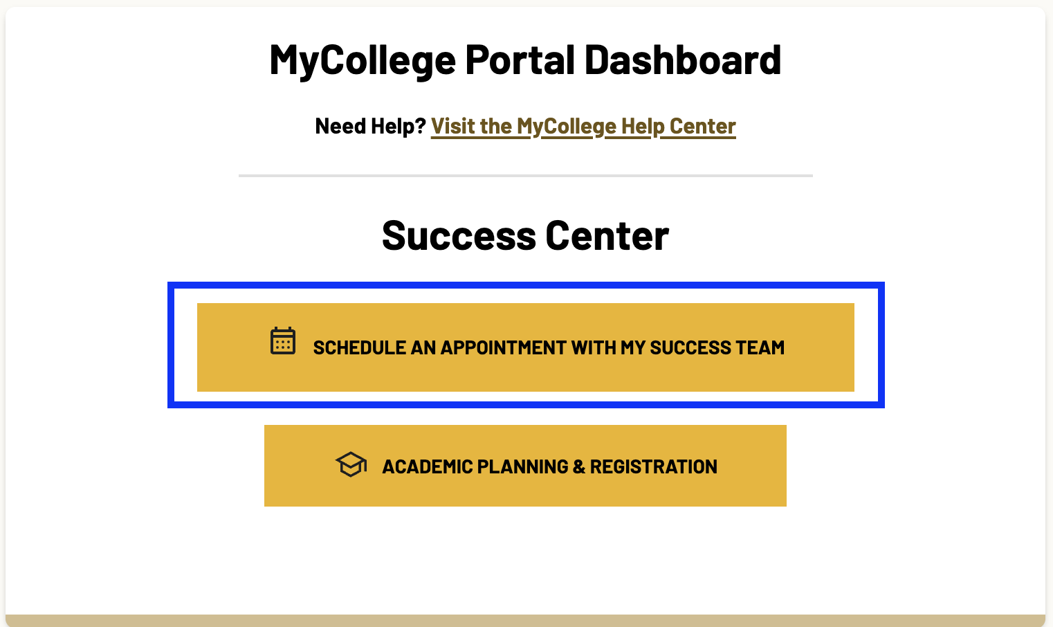 Schedule an appointment with my Success Team